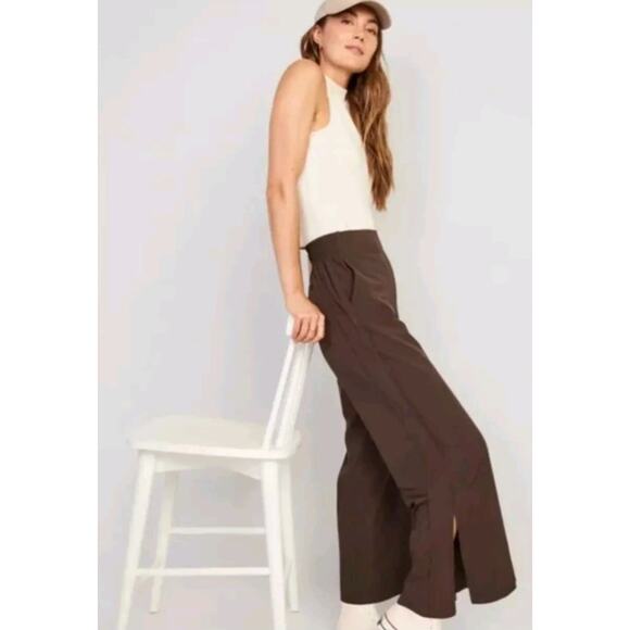 Old Navy Brown High-Waisted StretchTech Wide-Leg Pull-on Pants Women's XXL Tall - Picture 12 of 12